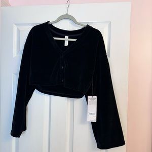 NWT ALO Chenille Cardigan black, Size S/P
